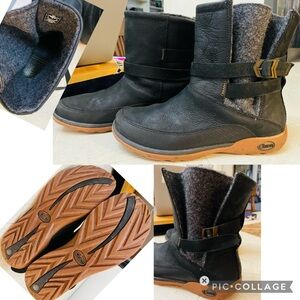 Chaco Black and Gray Winter Boots